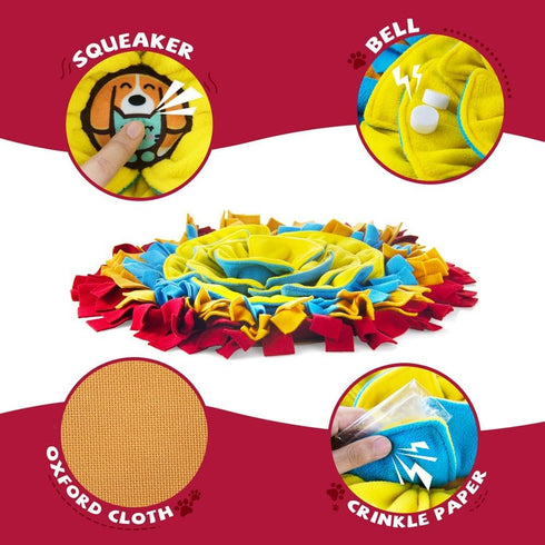 AWOOF Pet Snuffle Mat for Dogs, Interactive Feed Game for Boredom, Encourages Natural Foraging Skills for Cats Dogs
