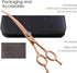 Rose Gold Titanium Curved Dog Grooming Scissors 7'' - Downward 30°, Professional Pet Trimming Shears
