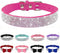 Rhinestone Dog Collar, Cute Dazzling Soft Suede Leather Collar with Crystal Diamonds for Dogs and Cats