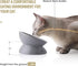 Sweejar Ceramic Raised Cat Bowls - Grey | Slanted Cat Dish for Food or Water, Elevated Porcelain Pet Feeder Bowl