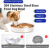 Slow Feeder Dog Bowls, 304 Stainless Steel Metal Dog Bowl Slow Feeder, Suction Cup Anti Flip Dog Food Bowl,2X Non-Slip,2-4 Cups, for Small & Medium Breed