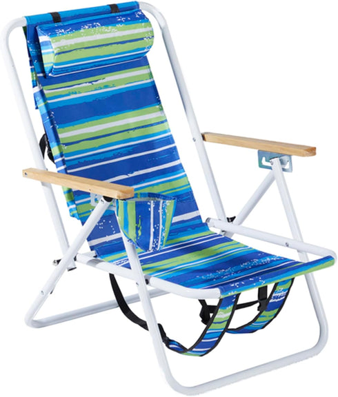 WENLIN Beach Chairs for Adults 2 Pack,Portable Folding Backpack Beach Chair with Headrest