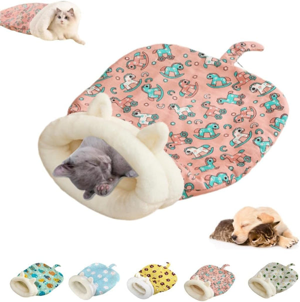 GDCARSL Sleeping Bag for Cats, Cozy Self Warming Cat Sleeping Bag for Indoor