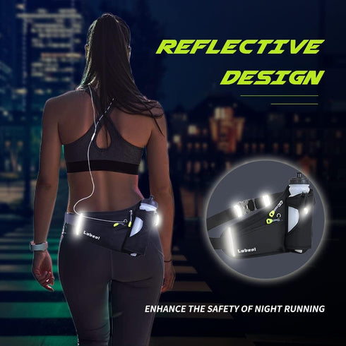 Labeol Waist Pack, Waterproof Hydration Belt with Water Bottle Holder, Adjustable Fanny Pack for Running Hiking Cycling
