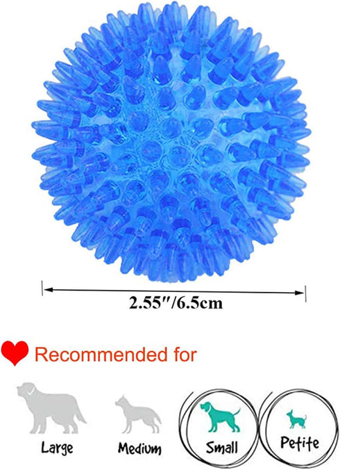 Orgrimmar 6 PCS Pet Squeaky Chewing Balls, Soft Stab Balls for Small Medium Large Dogs (Small, 2.55in)