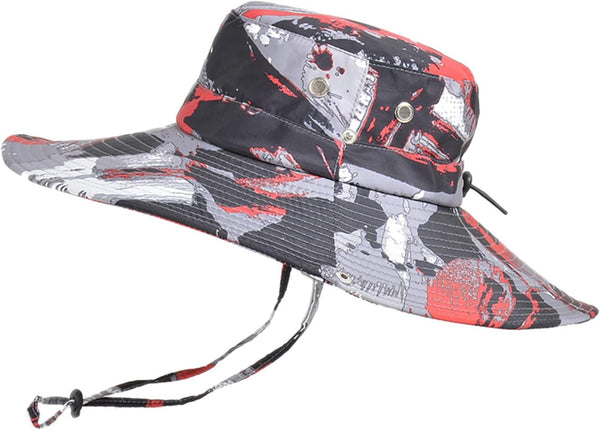 YOLAI Men Camouflage Fishing Cap Outdoor Sunscreen Foldable Breathable Casual Bucket Hat Wide