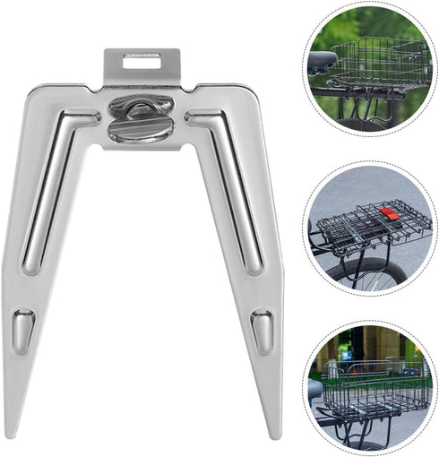 GLEAVI Folding Bike Rear Basket Metal Mesh Storage Rack Detachable Carrier with Mounting Accessories and Reflective