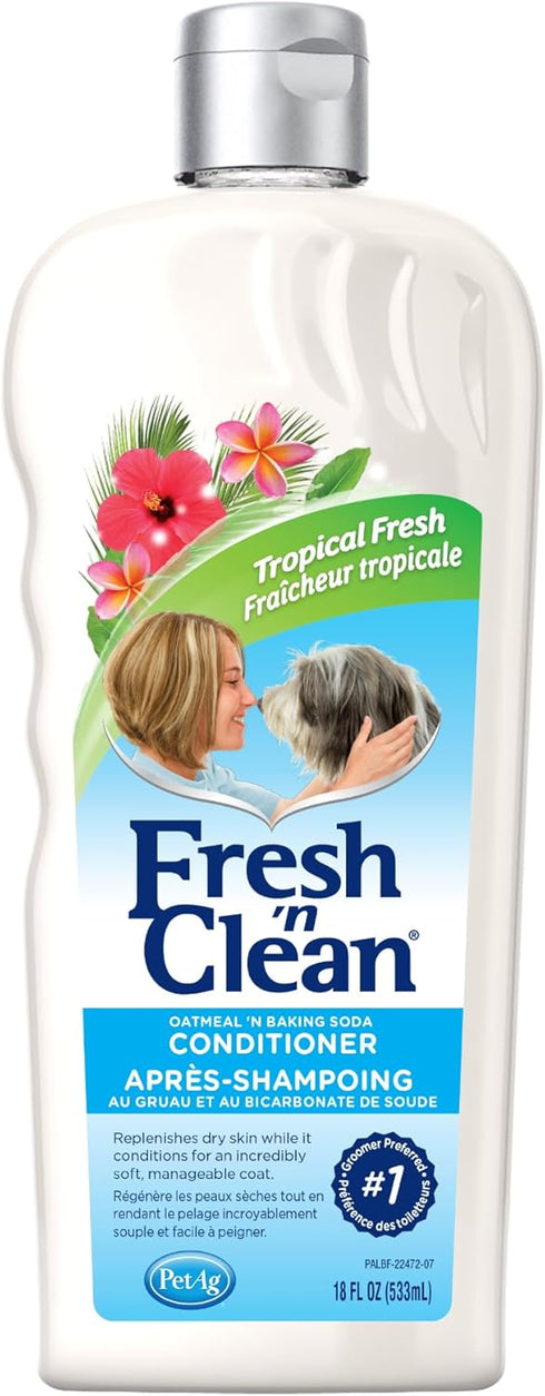 Pet-Ag Fresh ’n Clean Oatmeal ’n Baking Soda Conditioner - 18 oz Tropical Fresh Scent for Dogs