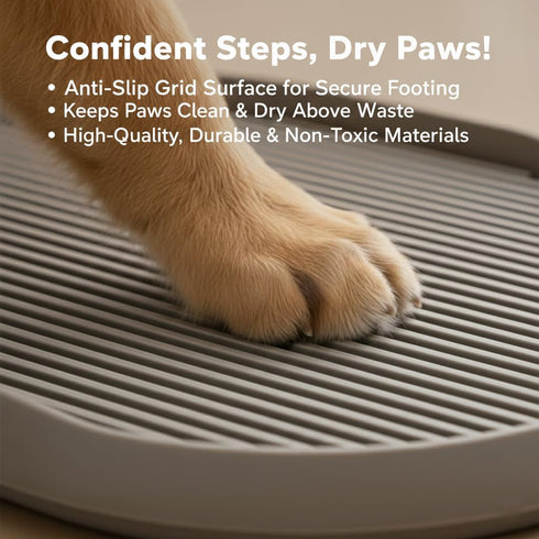 Dog Potty Tray with Handle, minandhua Indoor Puppy Potty Training Tray & Pee Pad Holder, Oval Design with Pour Spout