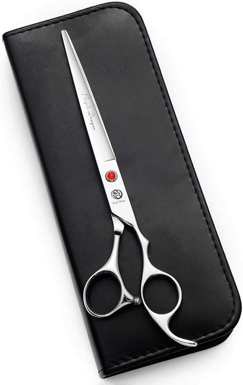 Purple Dragon Sharp Edge Salon Hair Cutting Shears, 4” to 10” Sizes, Pet/Dog Grooming Scissors with Bag