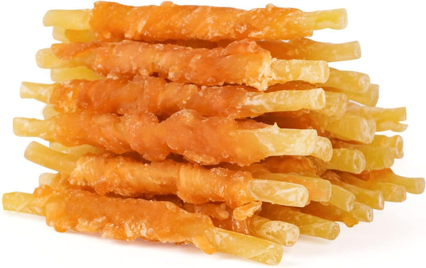 MON2SUN Rawhide Free Dog Treats Chicken Wrapped Cod Sticks for Small Dogs
