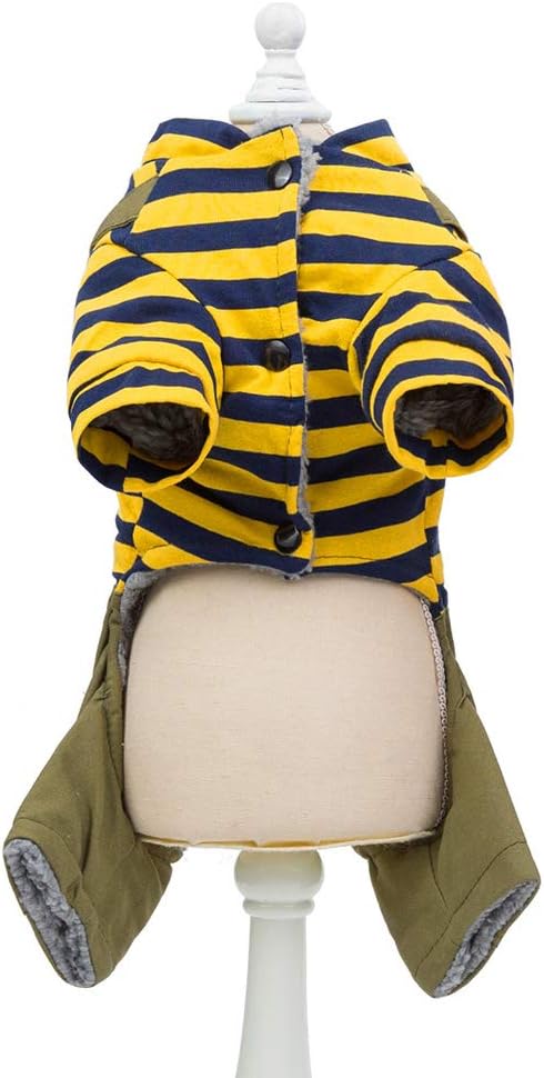 Trudz PET Dog Coat, Thickened Cotton Jacket, Fleece Warm Sweater for Small Medium Dogs and Cats (Yellow, S)