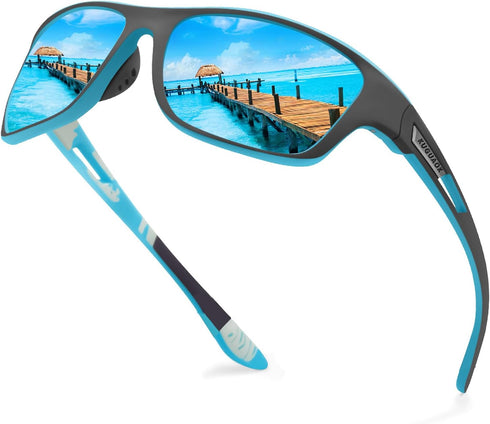 KUGUAOK Polarized Sports Sunglasses for Men, 100% UV Protection Goggles for Driving and Fishing