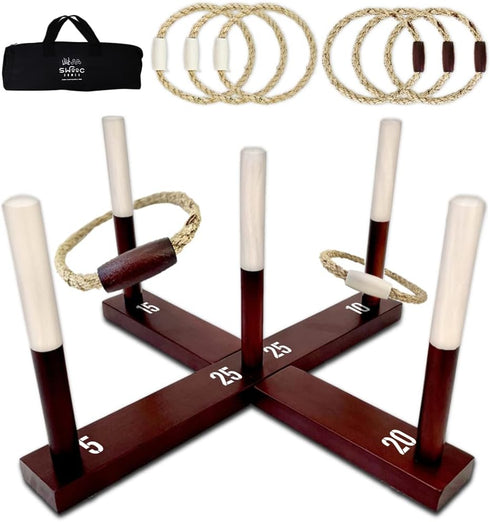 Swooc Games - Rustic Ring Toss Game (All Weather) - Easy Setup
