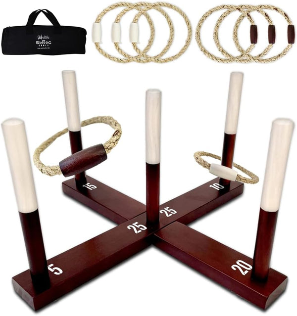 Swooc Games - Rustic Ring Toss Game (All Weather) - Easy Setup