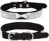 Small Dog Collar Diamond Bling Girl Puppy Cat Collars Rhinestone Bowtie Female Boy Little Pet kitten Collar Animals Black XS