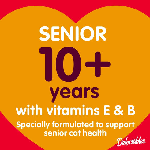 Hartz Delectables Bisque Lickable Wet Cat Treats for Senior Cats, Senior Variety, 12 Count
