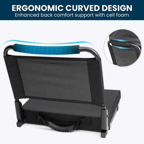 Maeytau Stadium Seats for Bleachers with Back Support, Portable Bleacher Seats with Thick Padded Cushion and Carry