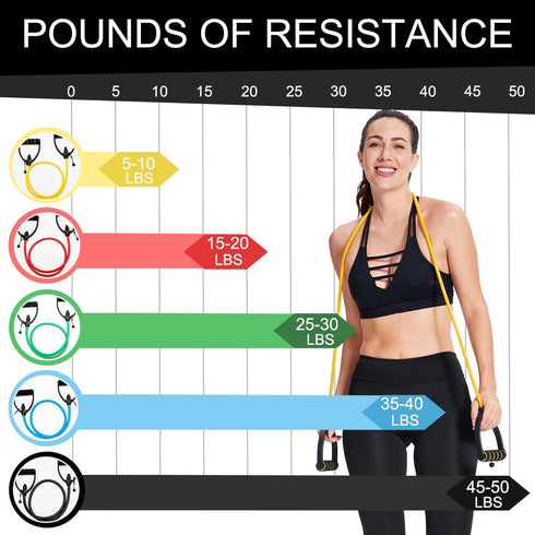 Resistance Bands with Handles, Adjustable Exercise Bands for Resistance Training, Physical Therapy, Home Workouts