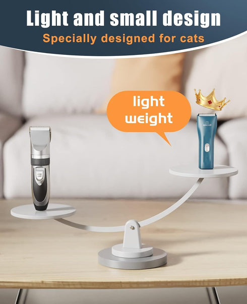 oneisall Pet Clipper for Cat Matted Hair, Pet Shaver for Cats Quiet Pet Clippers Waterproof Cordless Cat Clippers