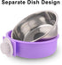 Crate Dog Bowl Removable Stainless Steel Water Food Feeder Bowls - Cage Coop Cup for Cat Puppy Bird Pets (Large, Purple)