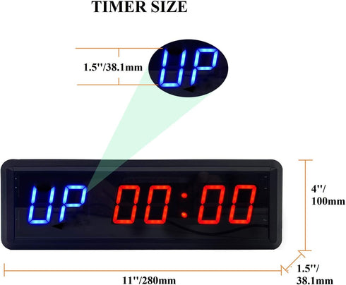 Count LED Interval Timer Down/Up Clock Stopwatch with Remote for Home Gym Fitness