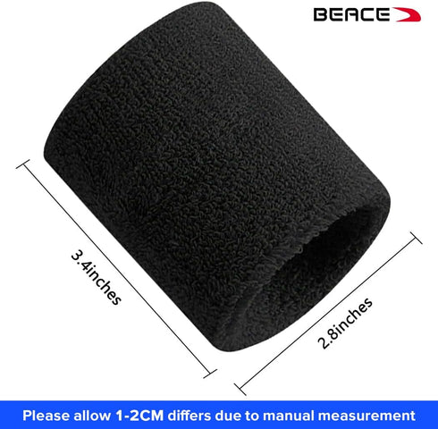 '-8pcs BEACE Sweatbands Sports Wristband for Men & Women Moisture Wicking Athletic Cotton Terry Cloth Sweatband