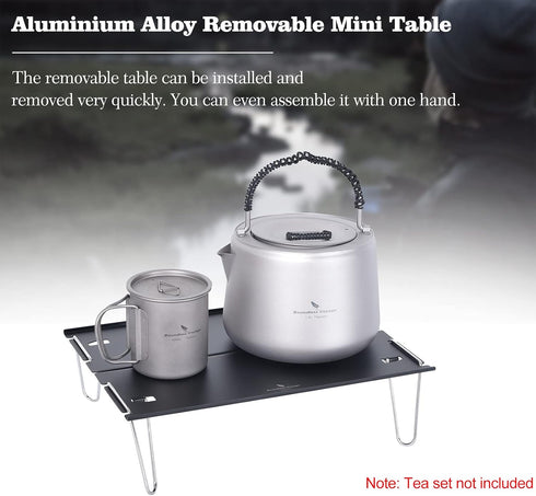 BVT01 Boundless Voyage Camping Table Lightweight Hard-Topped Folding Table Aluminium Alloy Mini Table with Carry Bag
