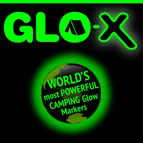 Pack 12 Zips/4 Round/4 GLO-X Campers Essential Glow - Powerful Glow in The Dark Camping Accessories for Tent Campers