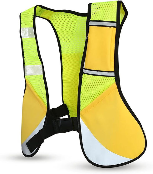 Keenso Multi-function Reflective Running Vest, Night Vision Sports Mesh Vest with Pocket