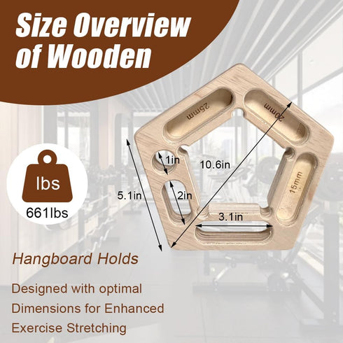 Fuziddn 360 Portable Wooden Hangboard for Rock Climbing - Rotating Fingerboard for Strength Training - No-Drill Pull-Up