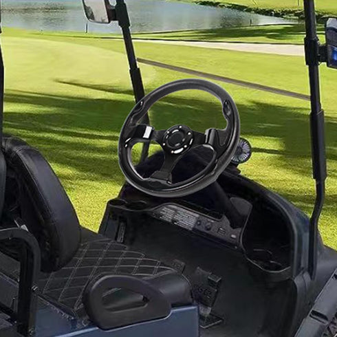 Universal EZGO Steering Wheel with Black Aluminum Frame, Fits Yamaha Club Car DS & Precedent