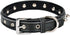 Spiked Studded Padded Leather Pet Collars for Cats Puppy Small Medium Large Dogs (10.5"-13" Neck * 0.6" Wide, Black Spiked)