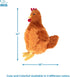Best Pet Supplies Chicken Crinkle Plush Dog Toy for Interactive Play, Cute Brown Chicken Shape