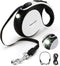 Retractable Dog Leash with Chew Proof Cable and LED Flashlight, 16Ft Heavy Duty Leash for Small Medium Large Dogs