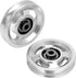 QWORK Universal Aluminium Alloy Bearing Pulley Wheel, 95mm Size, High Load Capacity 660 lbs, 2 Pieces for Gym Equipment