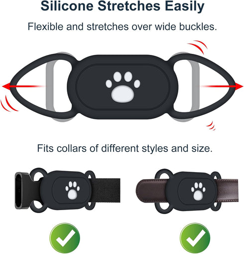 2 Pack for Samsung Galaxy SmartTag2 Dog Collar Holder, Waterproof Anti-Lost Silicone Case for Galaxy Smart Tag 2