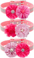 20pcs Pink Rose Red Pet Dog Collar Attachment Flower Bows, Slide Small Dog Collar Bowties for Holiday Grooming