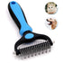Pet Grooming Brush, Deshedding Tool for Dogs, Cats, Long Haired Pets, Undercoat Rake, Dematting Blue Brush (Small)