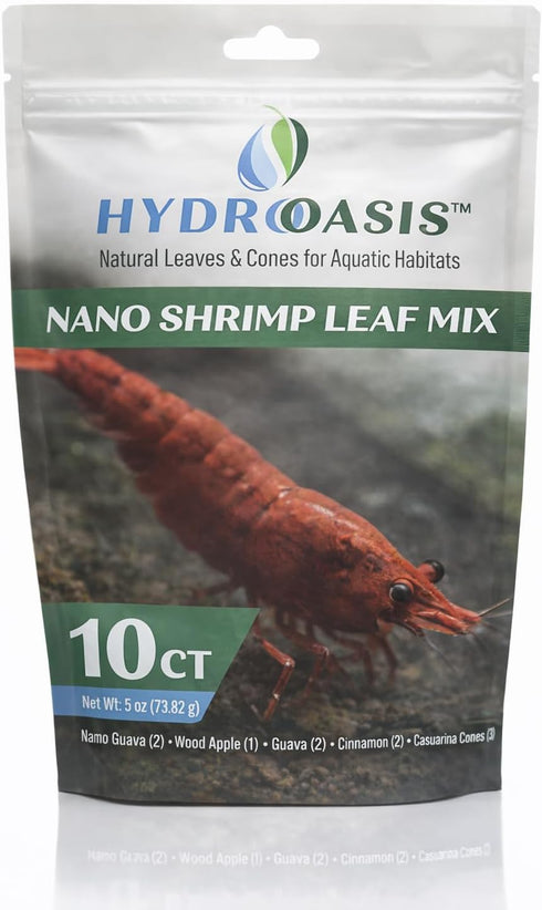HydrOasis Nano Shrimp Leaf Mix for Freshwater Aquariums Natural Leaves & Cones