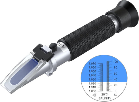 AUTOUTLET Salinity Refractometer for Saltwater Aquarium, 0-100PPT & 1.000-1.070 Salinity Tester Kit