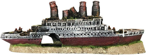 SLOCME Aquarium Titanic Shipwreck Decorations, Fish Tank Resin Material Pirate Ship Decor, Titanic Ornament