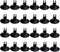 AQUANEAT Aquarium Suction Cups, 24pcs for Fish Tank Airline Tubing with Clips, 1/4" Diameter (Black).