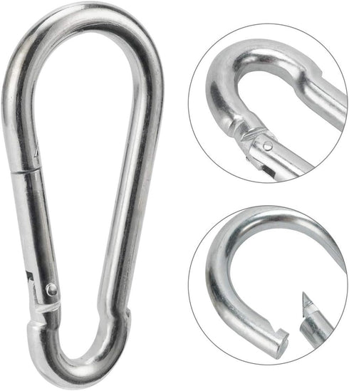 Heavy Duty Carabiner Clip 4 Inch Spring Snap Hook - 2pcs 10x100mm for Hammock, Gym Equipment, Camping