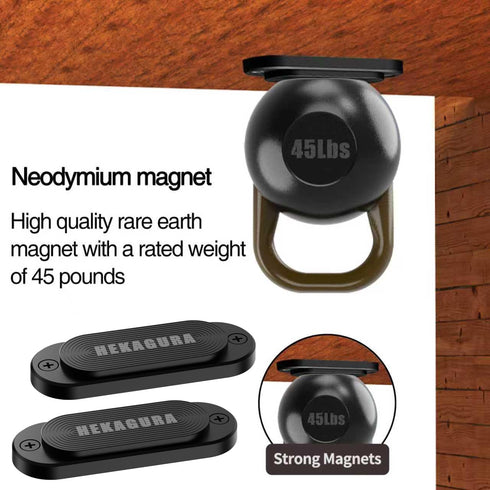 45 lbs HEKAGURA Gun Magnet Mount, Rating Magnetic Gun Mount for Car, Car Holster with Rubber Coating for Car Truck