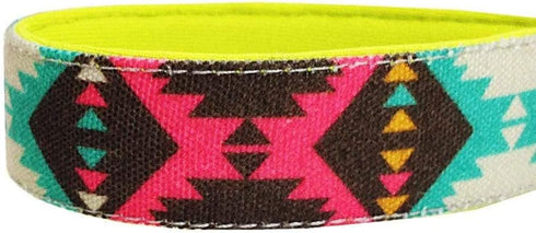 Blueberry Pet 5 ft x 5/8" Dog Leash with Soft Comfortable Handle, Southwestern Vintage Tribal Print, Extravagant Green,