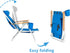 Buyter Portable High-Strength Beach Chair with Adjustable Headrest in Blue Color