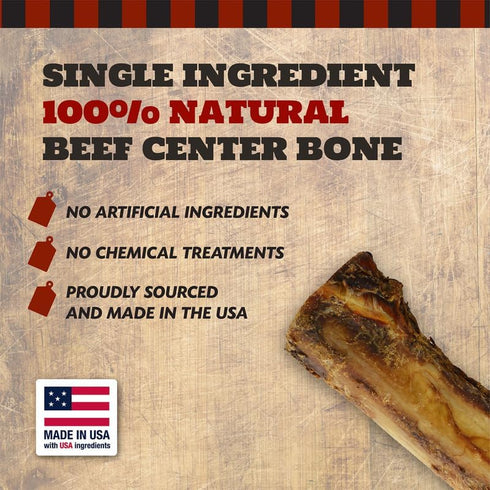 COUNTRY 7" 3 Count THE BUTCHER Beef Marrow Dog Bones for Aggressive Chewers, Large Breed Dog Treat, Natural, Tough
