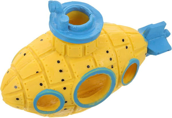 Cabilock Aquarium Ornament Submarine Fish Tank Decoration with Hidden Cave Shrimp Shelter