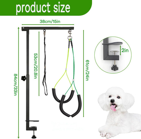 wikdey Hammock Trimming Dog Grooming Arm with Clamp, Assistant, Dog Grooming Table Arm with Dog Grooming Harnesses
